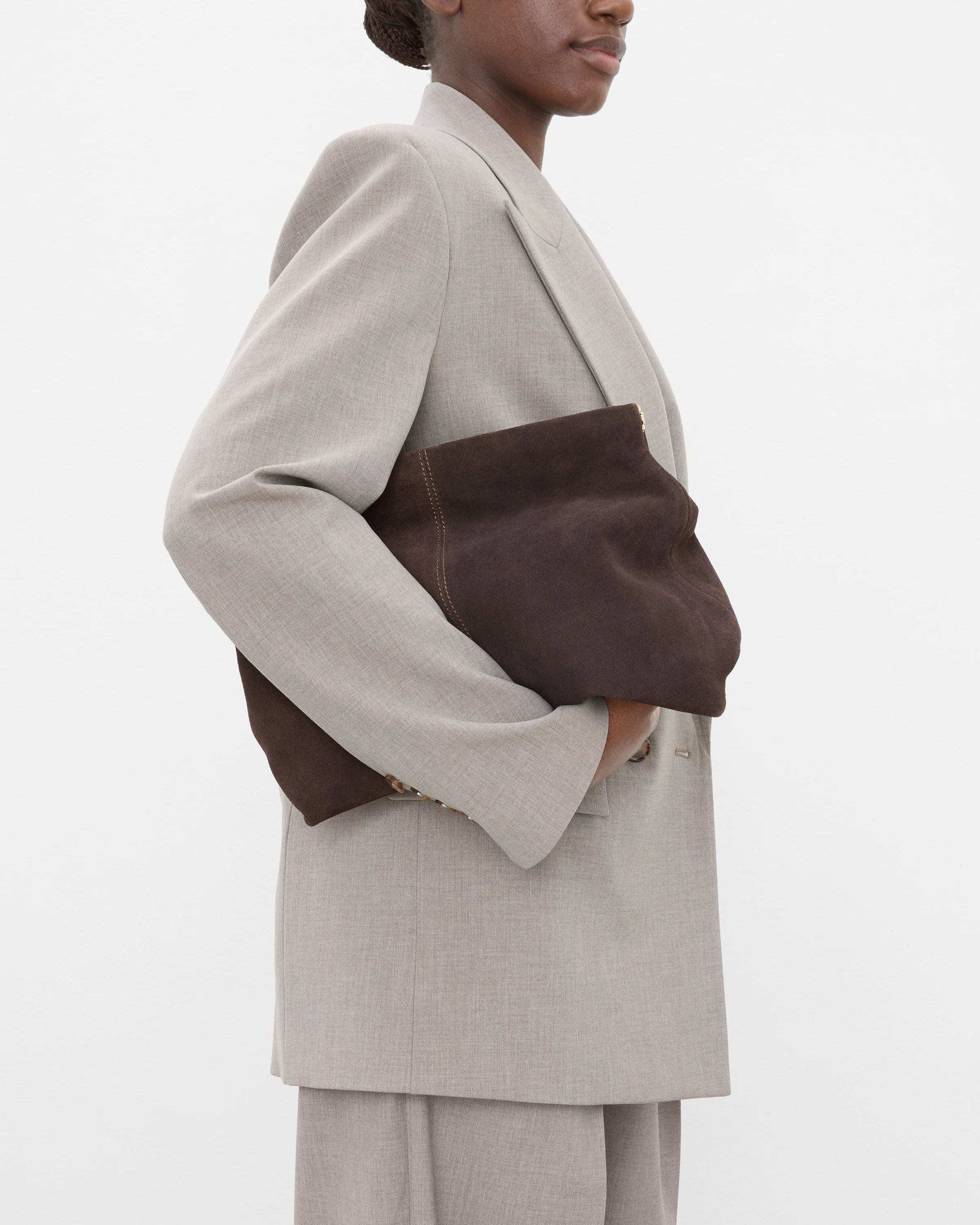 Clay Clutch Suede Chocolate - Image 2