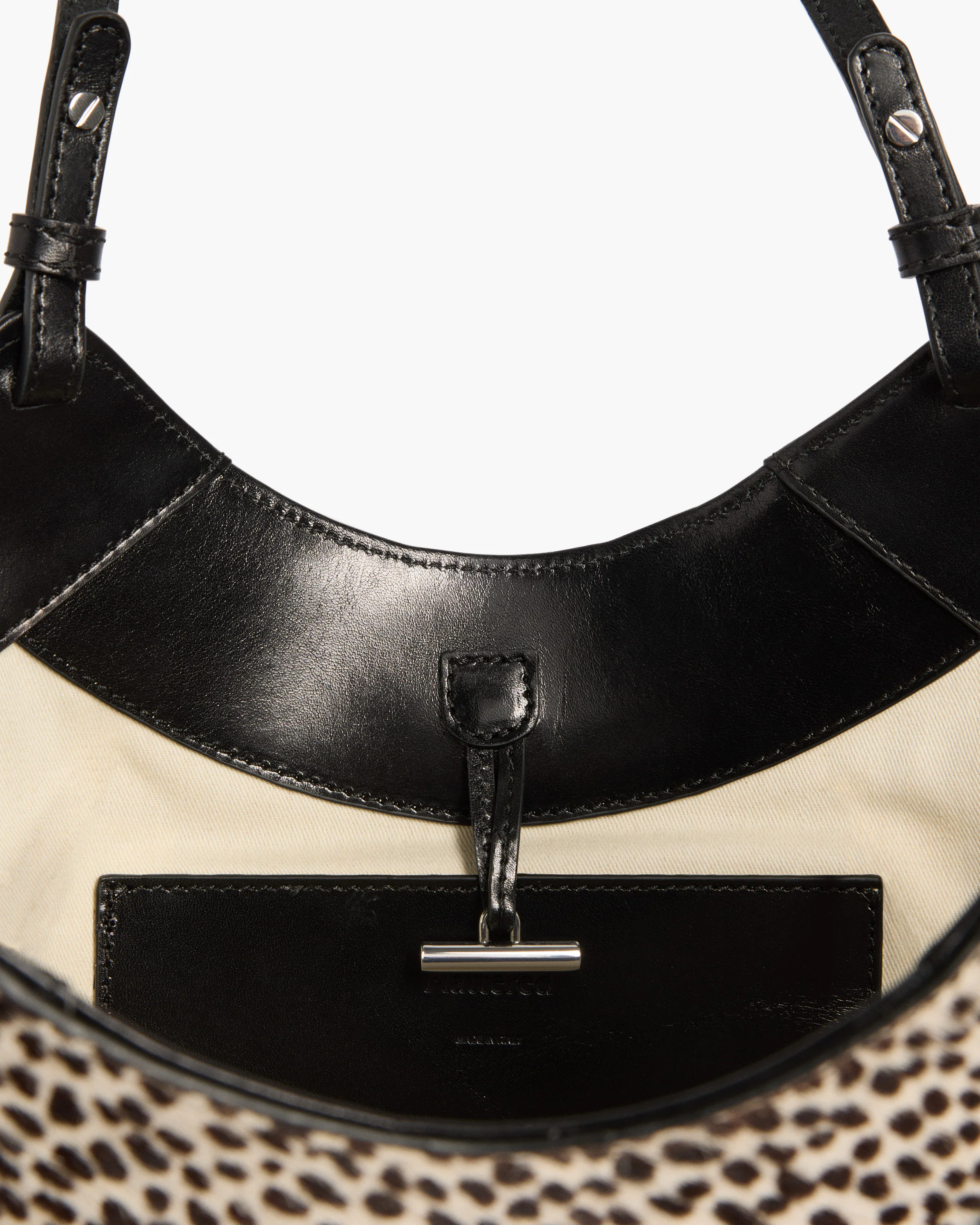 Dilba Mini Tote Bag Leather Hair Chocolate Dot - Image 4