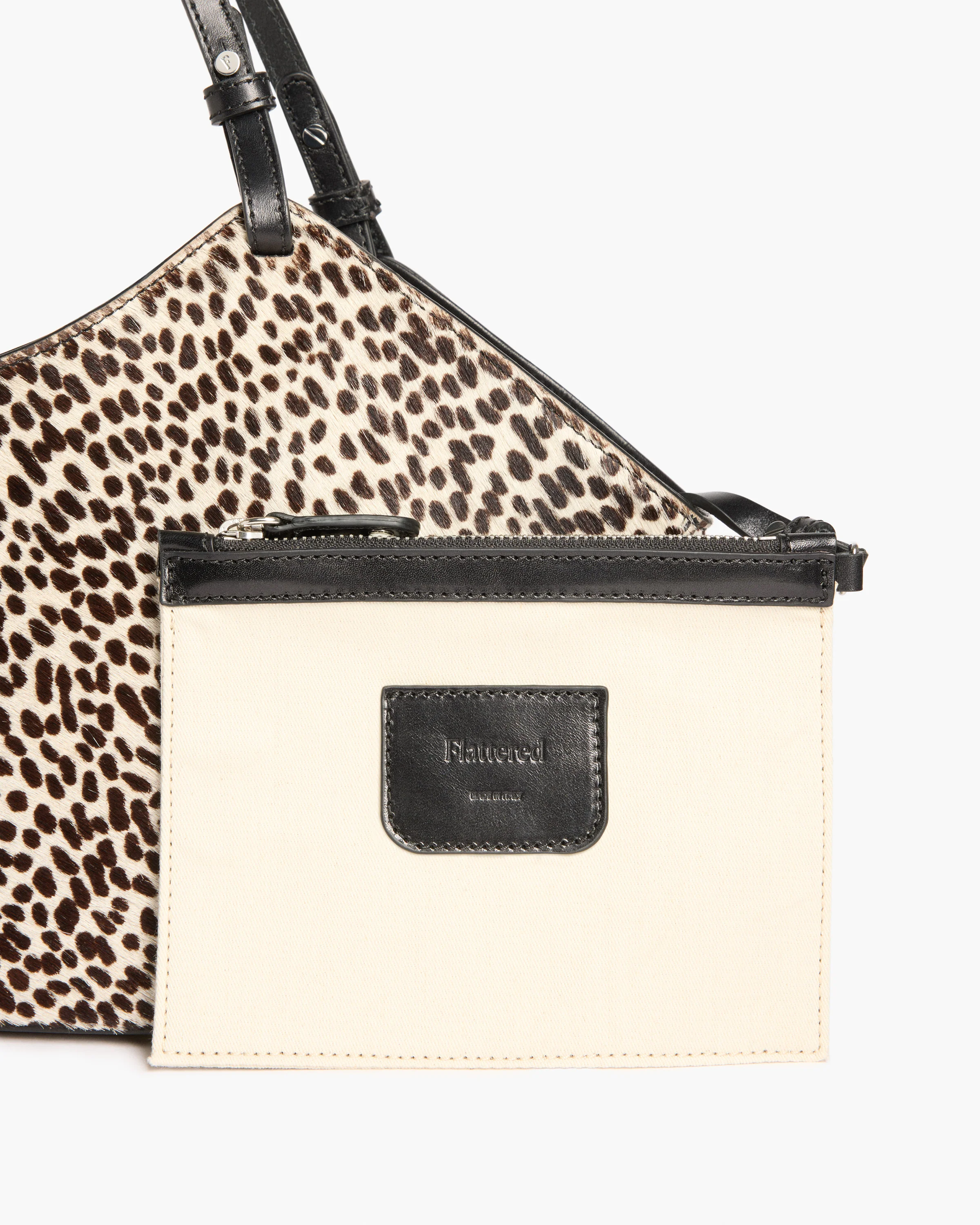 Dilba Mini Tote Bag Leather Hair Chocolate Dot - Image 5