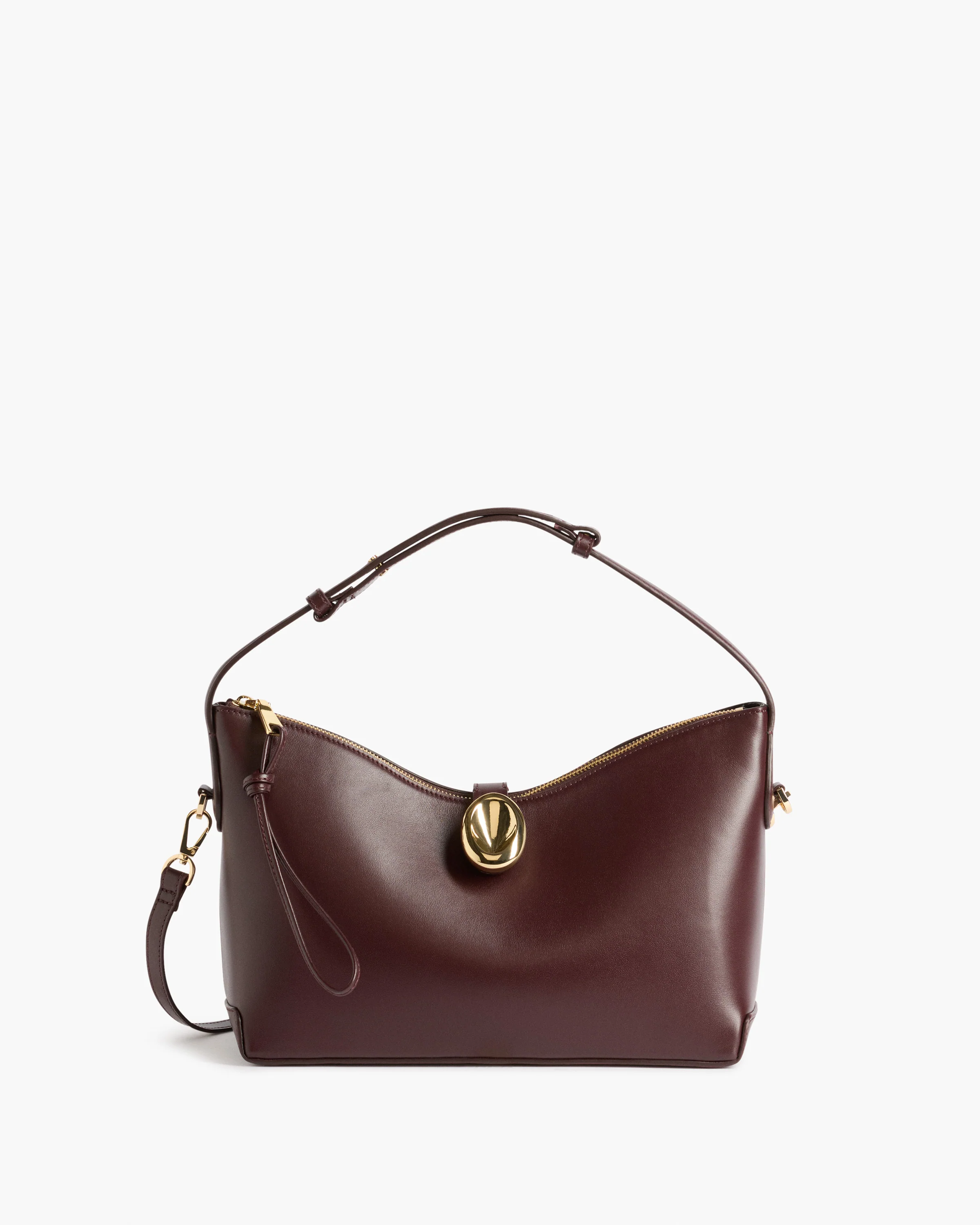 Gaia Handbag Leather Burgundy