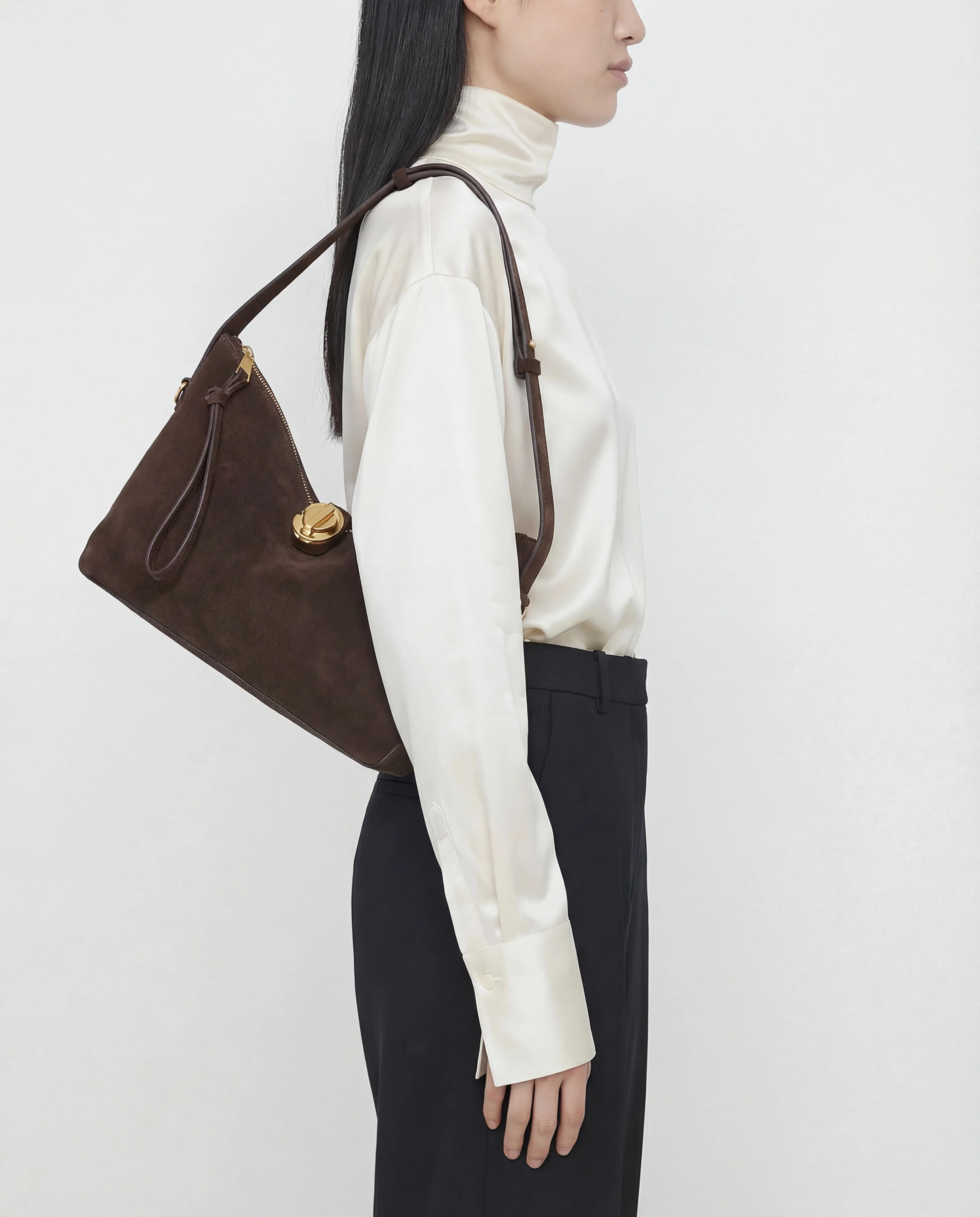 Gaia Handbag Suede Chocolate - Image 2