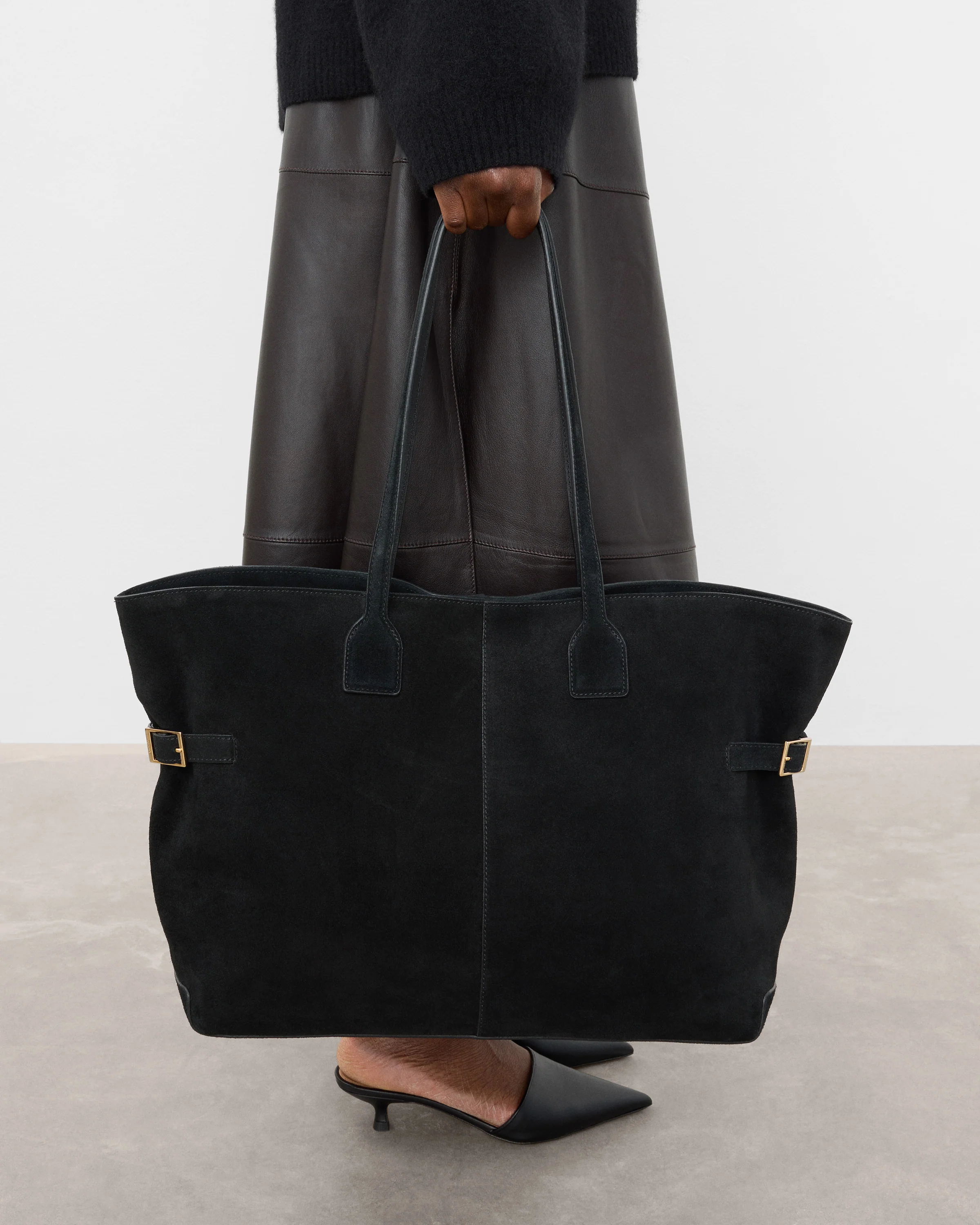 Lesley Tote Bag Suede Black - Image 2