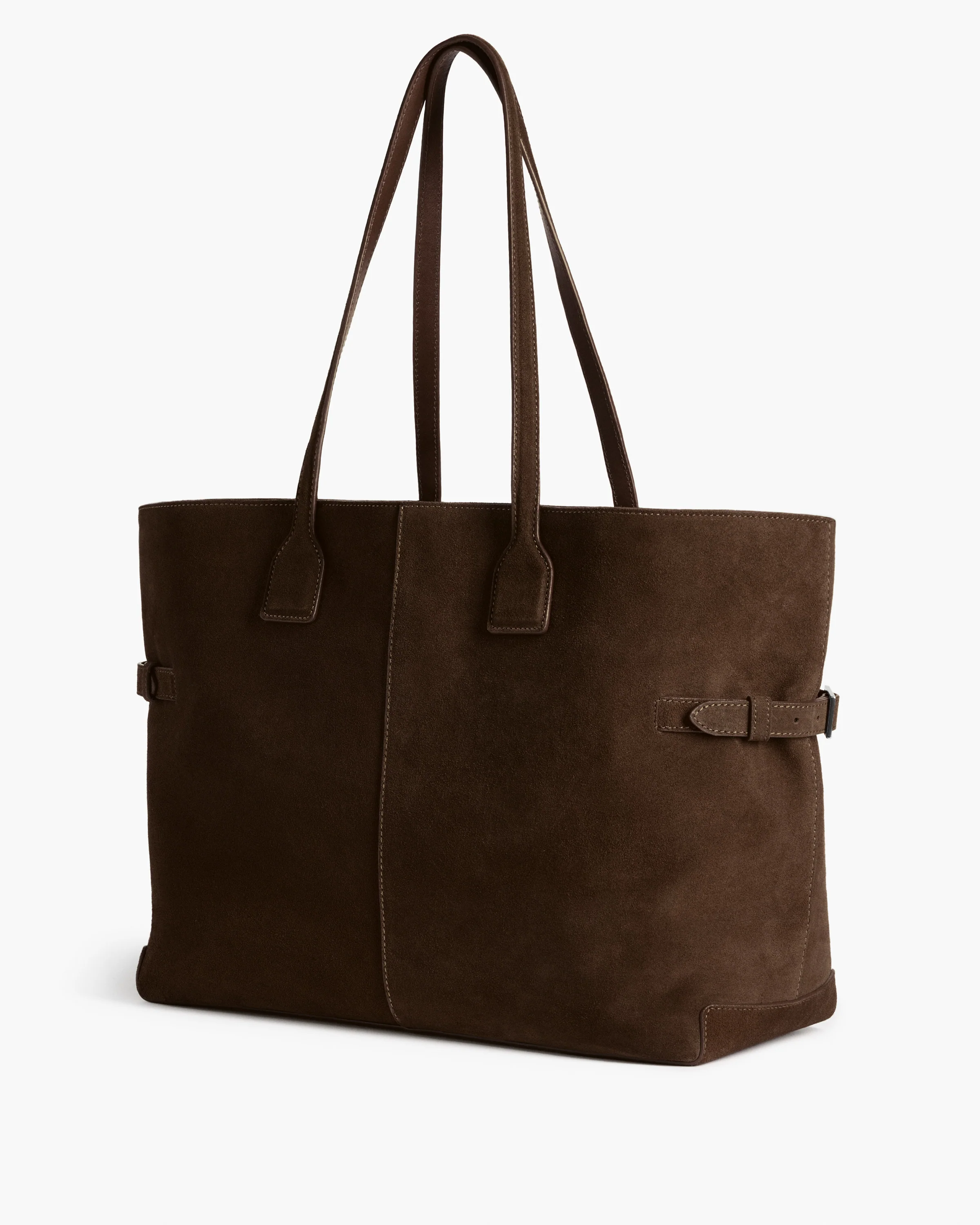 Lesley Tote Bag Suede Chocolate - Image 3