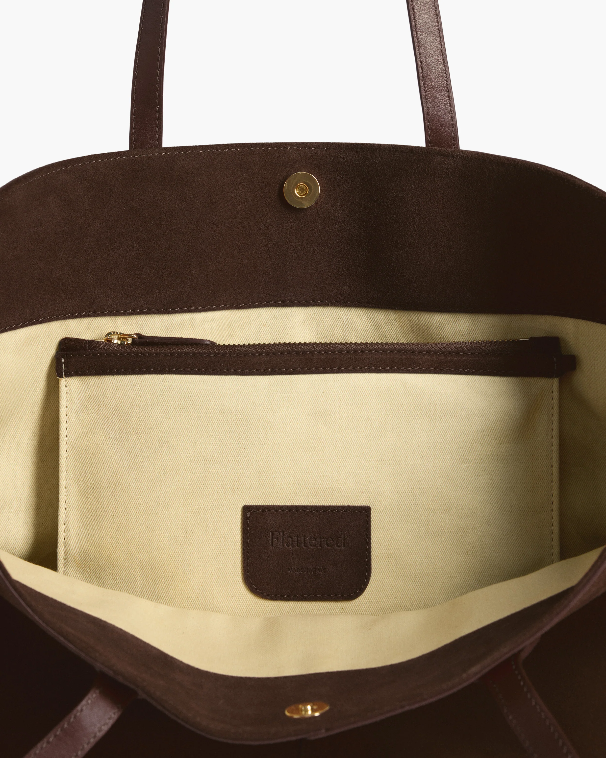 Lesley Tote Bag Suede Chocolate - Image 4