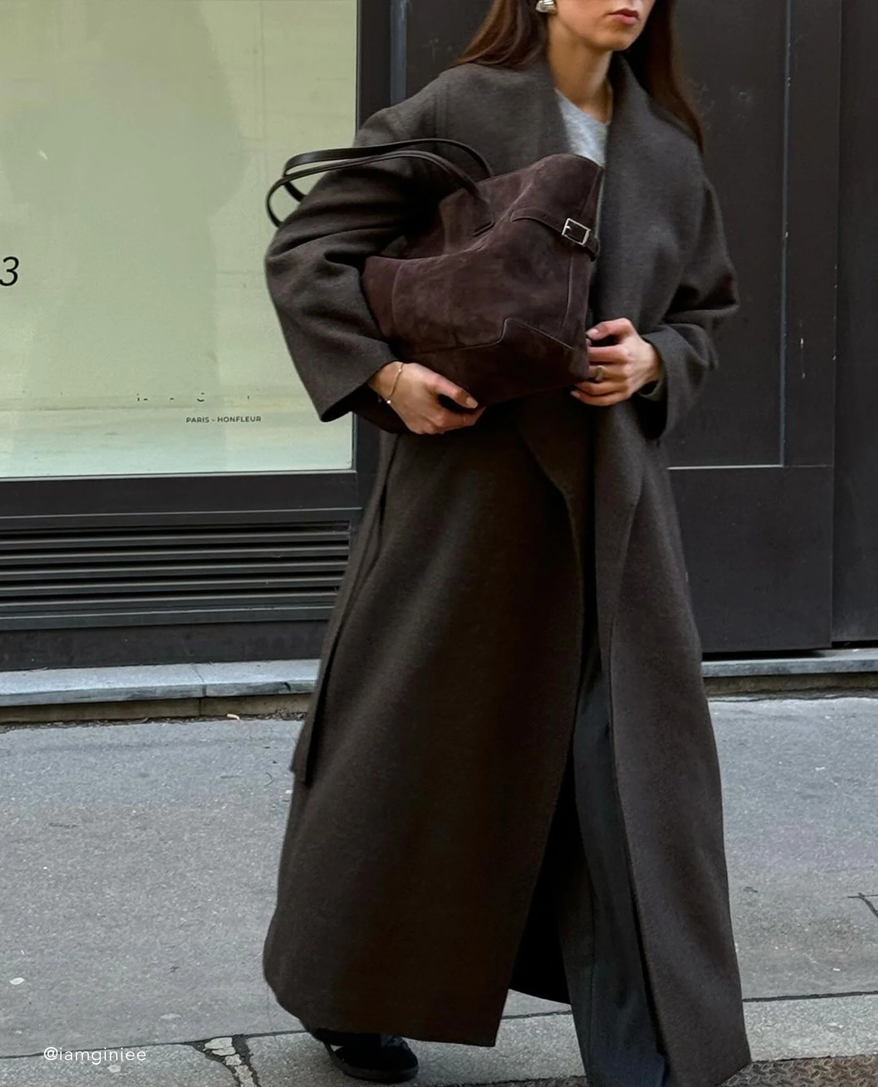 Lesley Tote Bag Suede Chocolate - Image 8