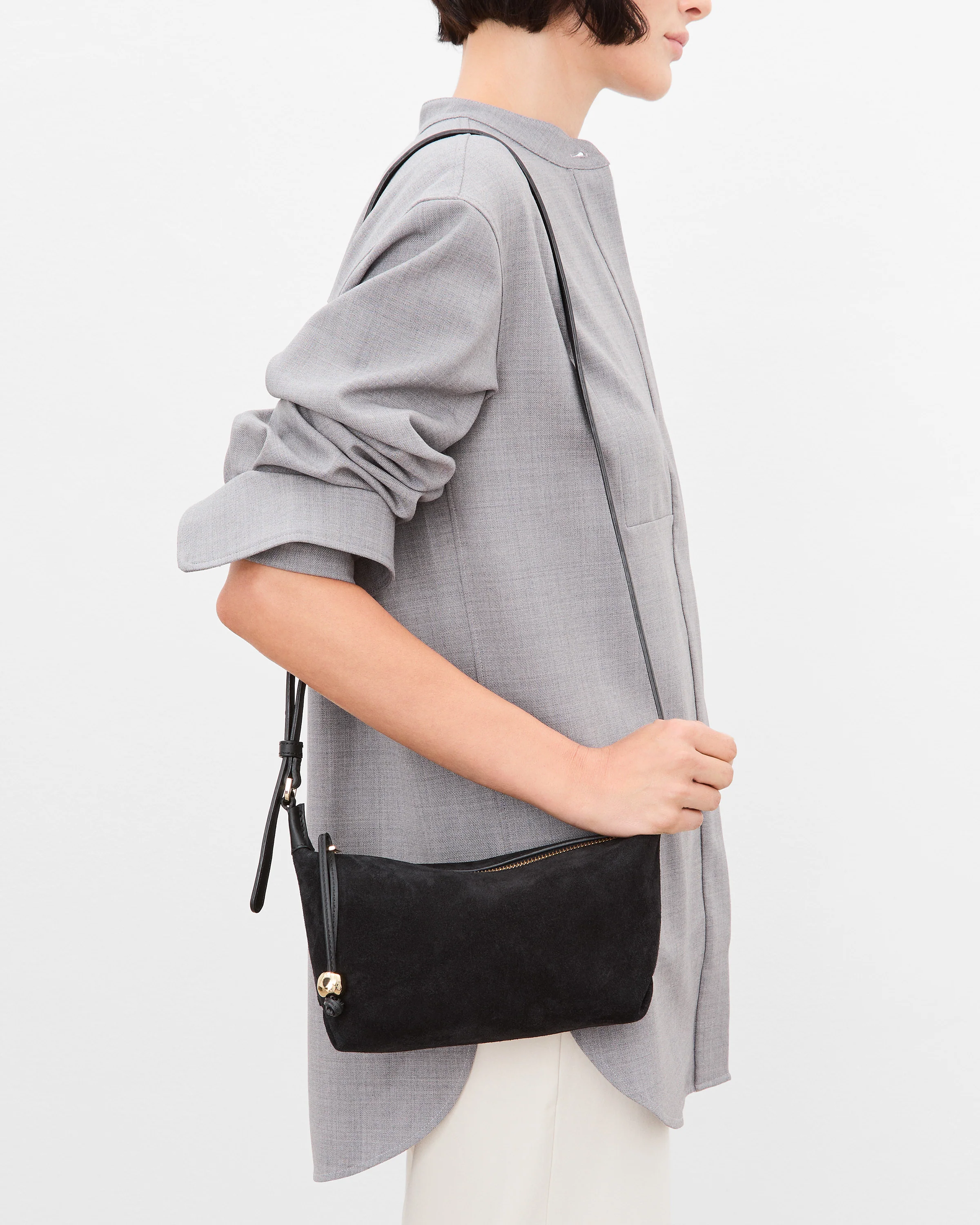 Ru Crossbody Bag Suede Black - Image 2